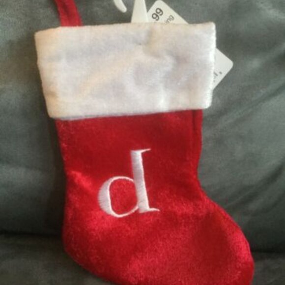NWT Mini Christmas Stocking Monogram Letter - Pick a letter - Picture 1 of 5